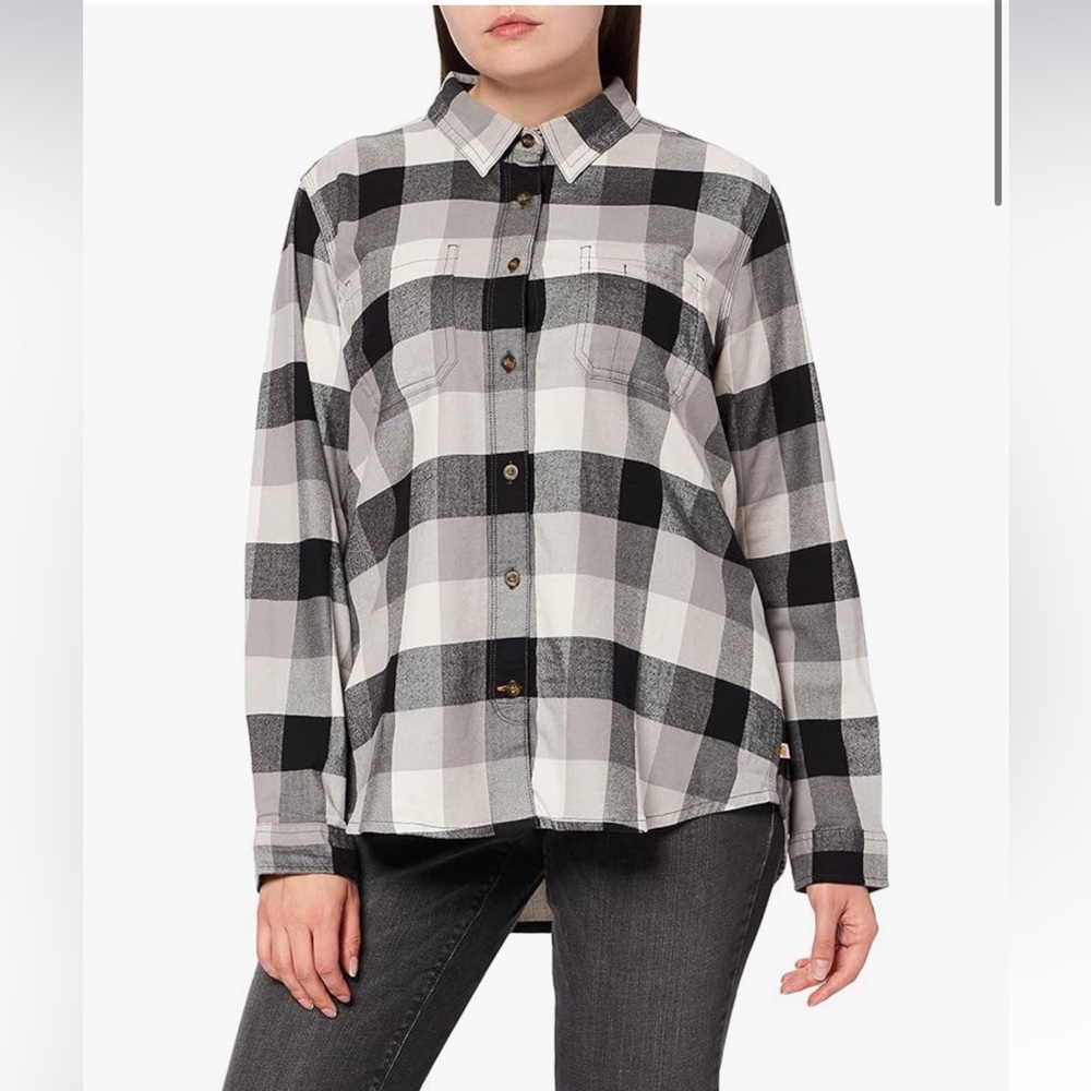 CARHARTT • women’s Hamilton plaid flannel shirt work utility button down outdoor